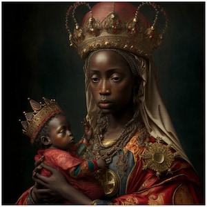 Our Lady of Kibeho, Brushed Aluminum Icon