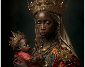 Our Lady of Kibeho, Brushed Aluminum Icon
