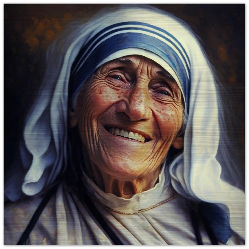 St Mother Teresa Brushed Aluminum Print - Brushed Aluminum Icon