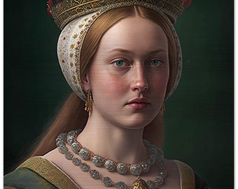 Königin Isabel, Der katholische Gebürstete AluminiumDruck Isabella I. von Kastilien Spanien Monarch