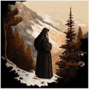 Miraculous Saint Charbel Maronite Monk Wood Icon St Sharbel Printed on Wood Maronite Maronita