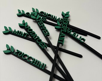 Garden Vegetable Labels | Garden Vegetable Markers | Personalized Plant Markers | Name Stakes Sticks | 3D Printed