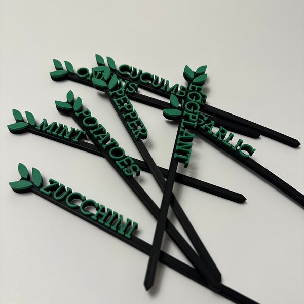 Garden Vegetable Labels | Garden Vegetable Markers | Personalized Plant Markers | Name Stakes Sticks | 3D Printed