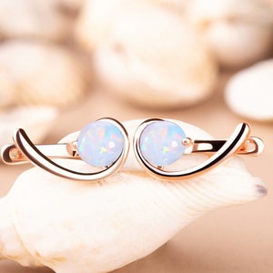 Opal unique drop earrings |  White opal earrings | Drop earrings | Earrings | Rose gold earrings | Women earrings | 6mm Earrings for woman