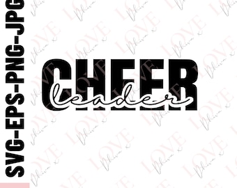 Cheerleader SVG PNG EPS, cheer svg, cheerleading svg, cheer tröja svg, cheer mamma svg, klippfiler för Cricut silhuett, omedelbar nedladdning