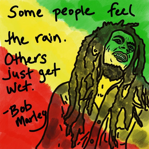 Bob Marley - the Rain Print, Artwork and Quote on Canvas - Etsy Canada
