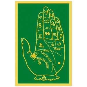 Vintage Palmistry Hand Art Print Poster