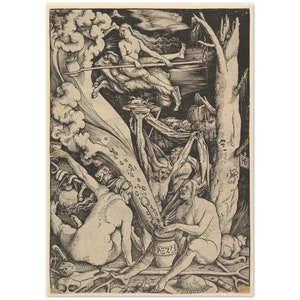 Witches&#39; Sabbat Art Print| Antique Poster Print | Witchcraft Occult 1510
