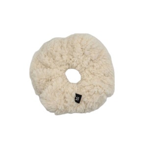 Cream Sherpa Teddy Faux Fur Hair Scrunchie