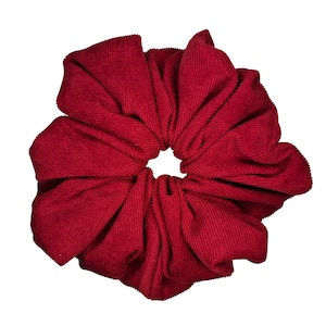 Red Corduroy XXL Hair Scrunchie