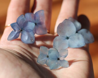 Real hydrangea earrings mounted on S925 silver