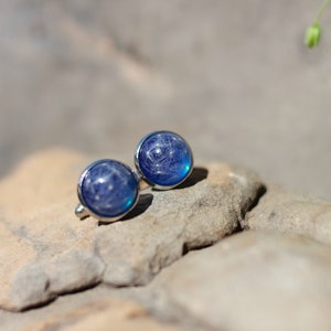 Dandelion with blue resin cufflinks / Accessoire pour homme résine et pissenlit / Boutons de manchette élégants / Cadeau pour lui image 5