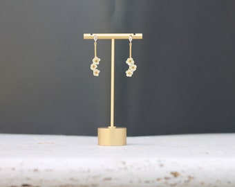 Earring for the bride in real white flowers, unique designer piece, handmade and mounted on 14k gold plated