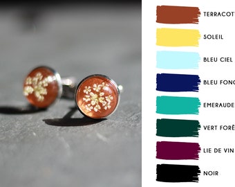 Resin cufflinks / Homme boutons de manchette du marié / Accessoire pour homme résine et dentelle de la reine Anne / Cadeau pour lui