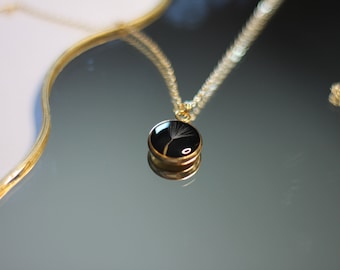 Real dandelion necklace mounted on an adjustable gold-plated chain