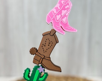Straw Charm, Boot, Western Style, Pink Boot, Brown Boot, Cactus, 3D Cup Charm, Tumbler Accessories, Straw Topper, Party Favor, 3D Printed