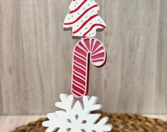 Straw Charm, Candy Cane, Lil Debbie Tree Cake, Snowflake, Christmas Cakes, 3D Cup Charm, Tumbler Accessories, Straw Topper, 3D Printed, Cake
