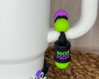 Tumbler Charm, Black Flame Candle, Hocus Pocus, Silicone beads, Tumbler Accessories, Halloween, Spooky Season, Cup Charm, Witchy Vibes