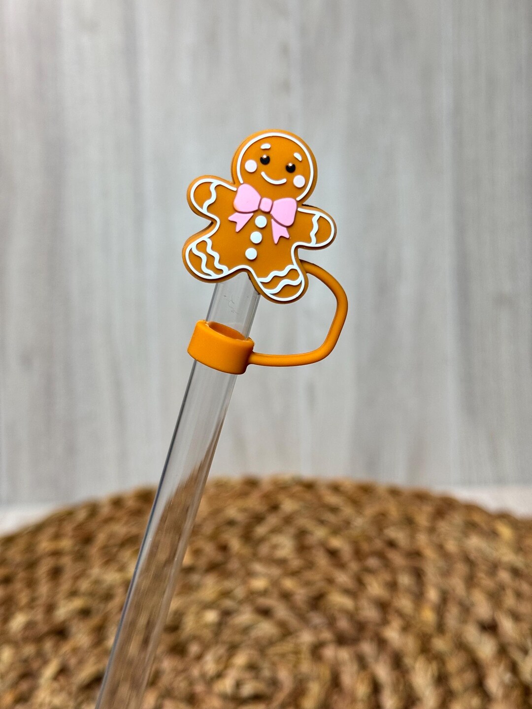 Straw Topper, Christmas, Gingerbread Man, Bows, Holiday Season, Tumbler ...