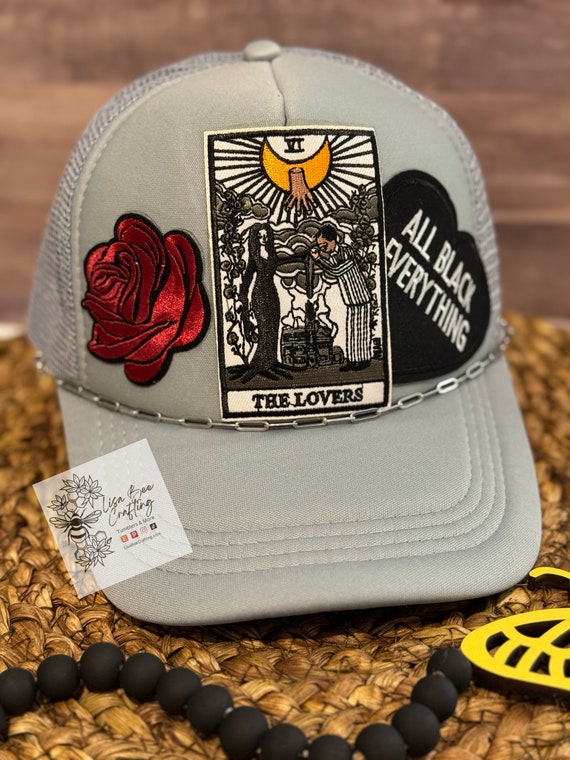 Gray Trucker Hat, Iron Patch, Women Trucker Hat, Ready to  display picture 2