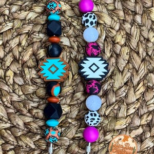 Tumbler Charms, Western Style, Gifts, Silicone beads, Cowhide, Tumbler Accessories, Tumbler with Handle, Stanley Cup Charm, Teal, Bow
