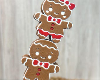 Straw Charm, Gingerbread Boy, Gingerbread Girl, Christmas Cheer, 3D Cup Charm, Tumbler Accessories, Straw Topper, Party Favor, 3D Printed