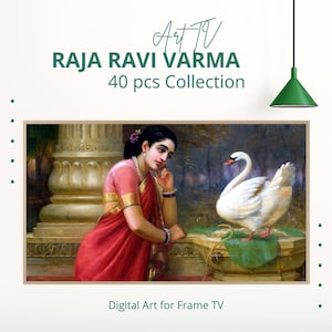 Samsung Frame TV-konstset med 40 verk | Raja Ravi Varmas konstverk och målningar | Vintagekonst | Berömd konst | Indisk konst