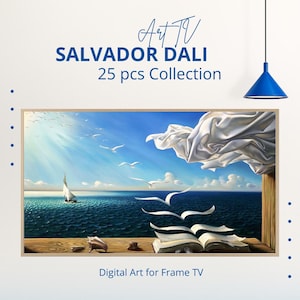 Samsung Frame TV Art Set of 25 | Salvador Dali Artworks and Painting Collection | Vintage Art | Famous Art Frame Tv Art Surrealist Movement