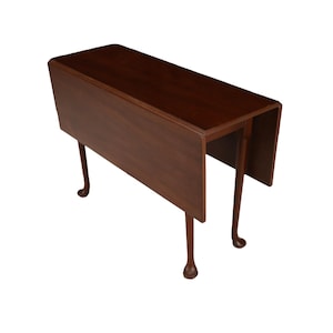 Kittinger Wa-1022 Colonial Williamsburg Mahogany Drop Leaf Table - Queen Anne Style, Compact Spaces, Small Footprint, USA Shipping Available