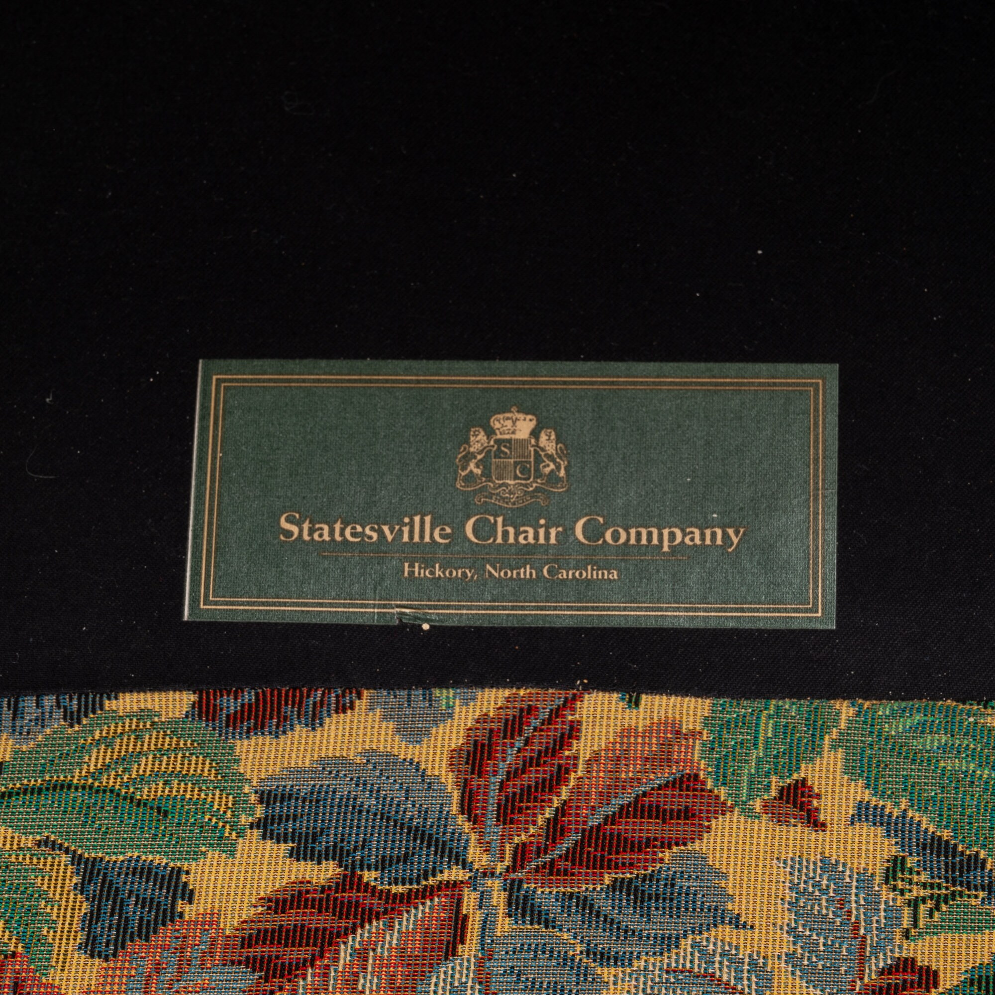 Statesville Chair Co Floral Leaf Upholstered Library Chairs william IV