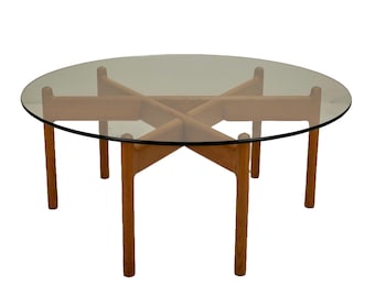 1960s Niels Bach Danish Modern Coffee Table, Unique Structural Design