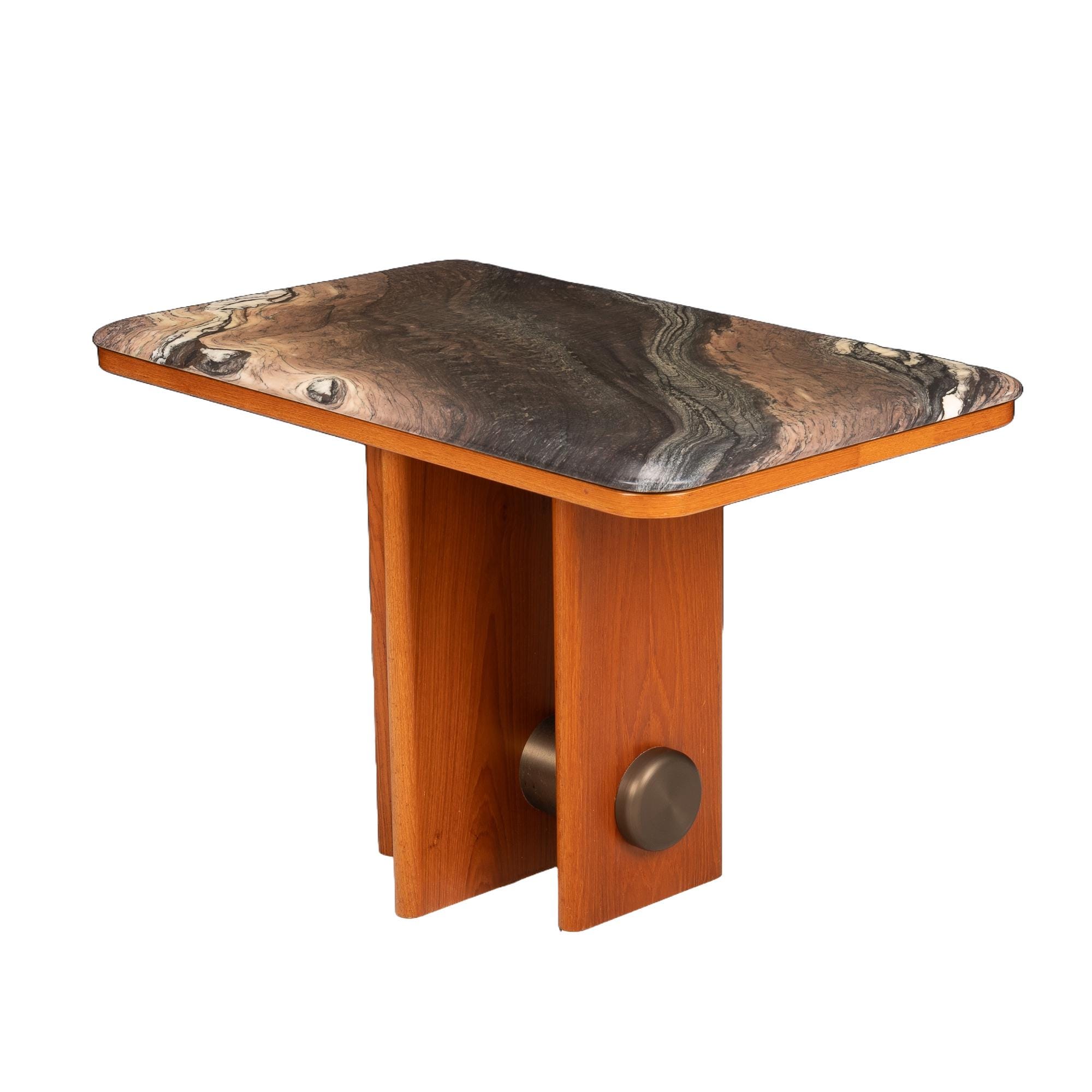 Bendixen Mid Century Danish Modern Marble and Teak Coffee