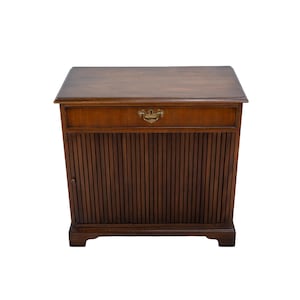 Vintage Kittinger Mahogany Solicitors Filing Cabinet W/ Shutter Roll Door , Office Storage, Elegant W/ Brass Fixtures, Unique Piece