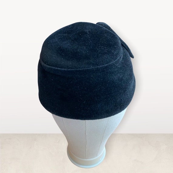 Sophisticated Black Vintage Wool Hat - image 6