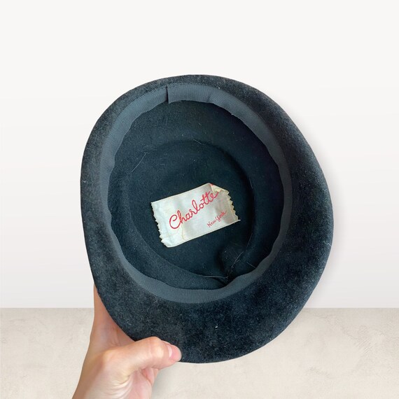 Sophisticated Black Vintage Wool Hat - image 5