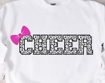 Cheer Leopard Pattern SVG PNG: Cheerleading Girl Sublimation Design