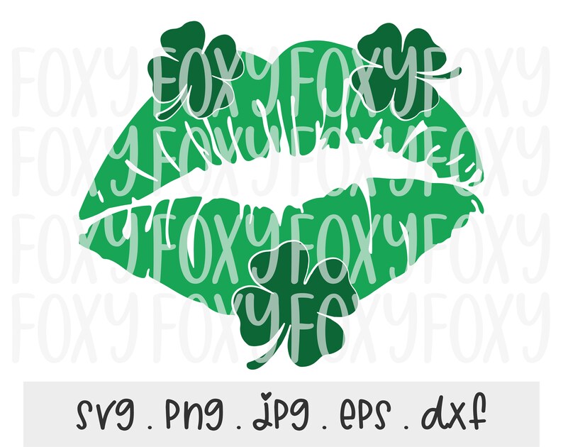 Shamrock Lips SVG/PNG/JPG Distressed Kiss Sublimation Design Etsy