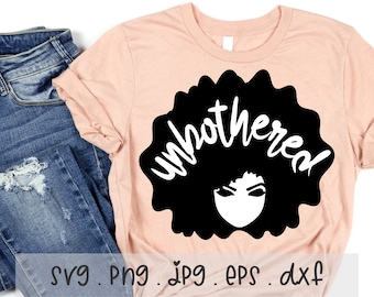 Donna nera imperturbabile Afro SVG: Melanin Power Design (download digitale)
