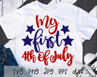 My First 4th of July SVG PNG: Baby Onesie Design (Commercial Use)