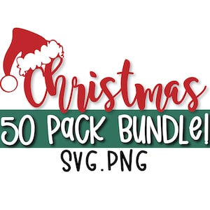 Christmas Big Bundle SVG/PNG, 50 Weihnachtspaket Sublimation Design, Frohe Weihnachten Frohe Weihnachten Rentier Weihnachtsmann Kommerzielle Nutzung