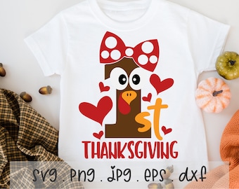 Primer pavo de Acción de Gracias (SVG): Diseño de clipart para bebé (descarga digital)