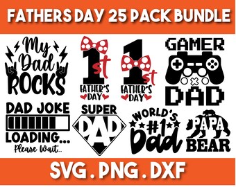 Vaderdag SVG-bundel, vader gamer, papa beer, Cricut silhouet (digitale download)