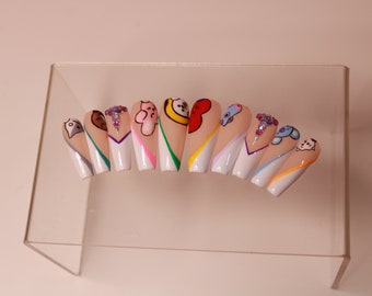 BT21 Inspired Press On Nails | Kpop Fake Nails