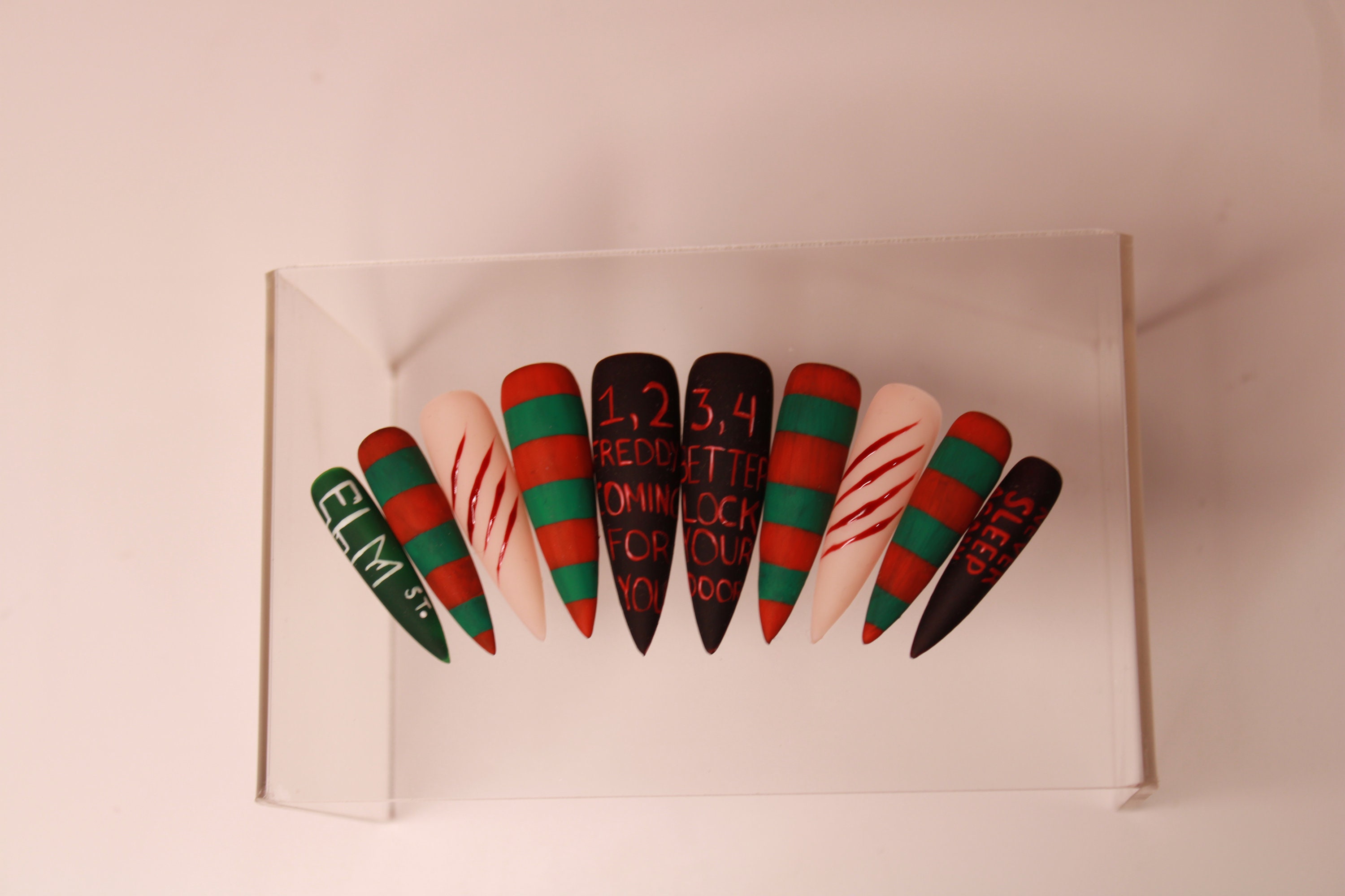 Freddy Krueger Inspired Press on Nails