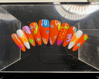 Presse inspirée de PTD sur les ongles | Kpop Faux Ongles