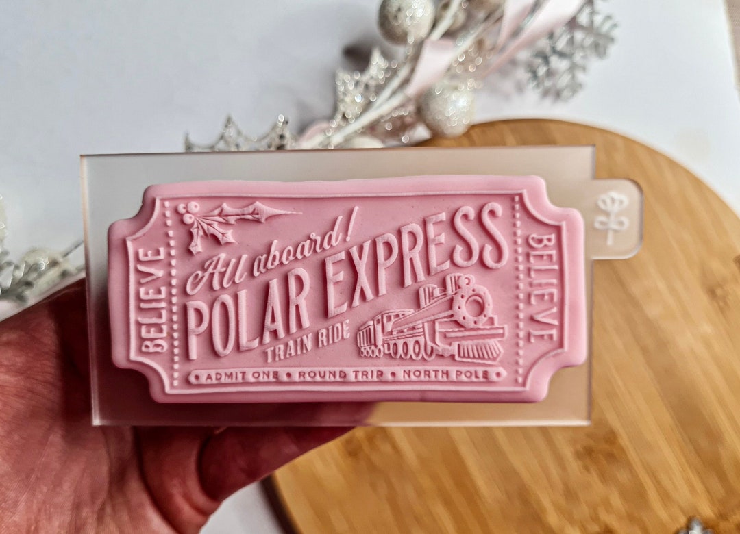 Christmas Polar Express Ticket Cookie Cutter Embosser Etsy Christmas Polar Express Ticket Cookie Cutter Embosser Etsy
