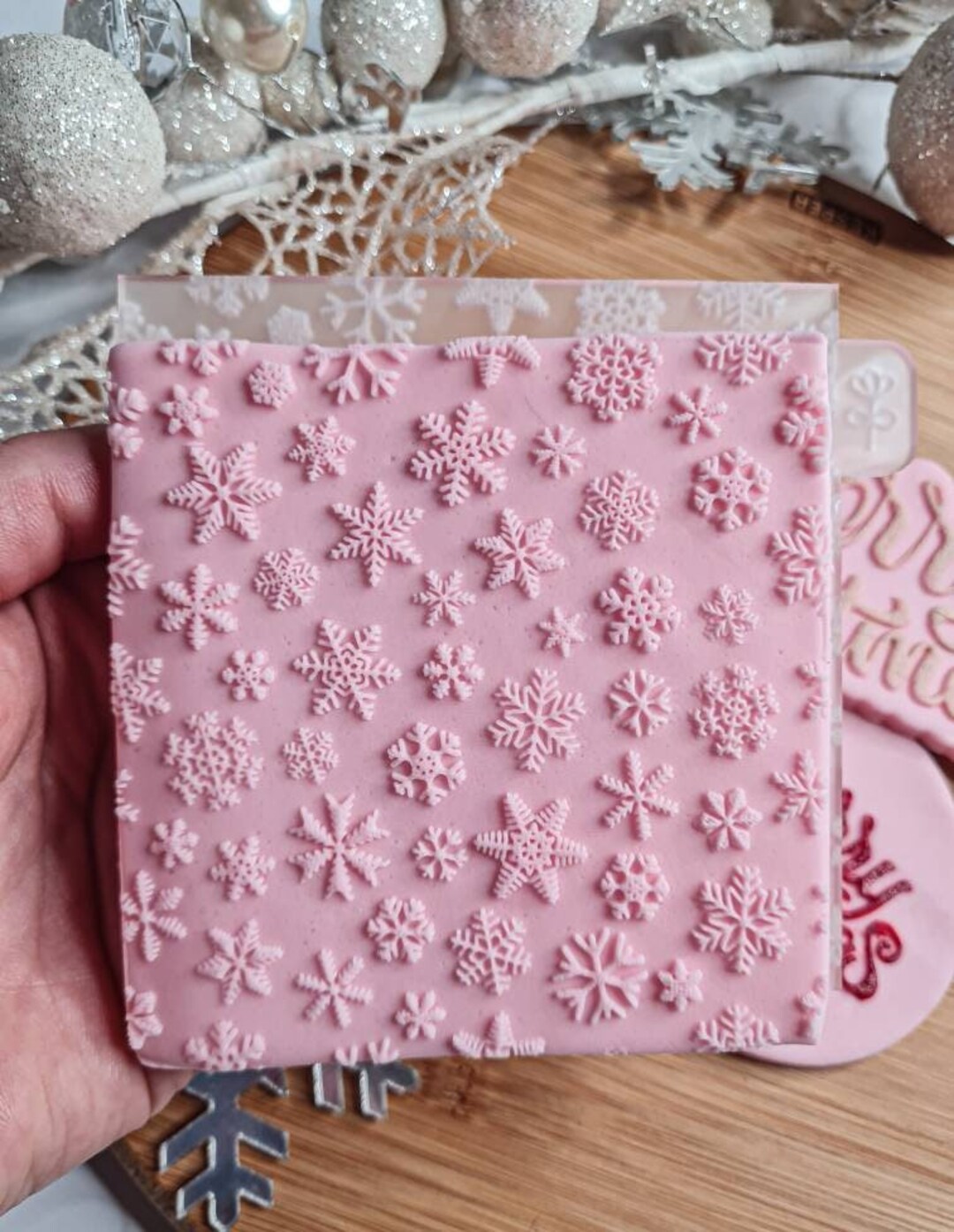 Snowflakes Pattern Cookie Embosser - Etsy