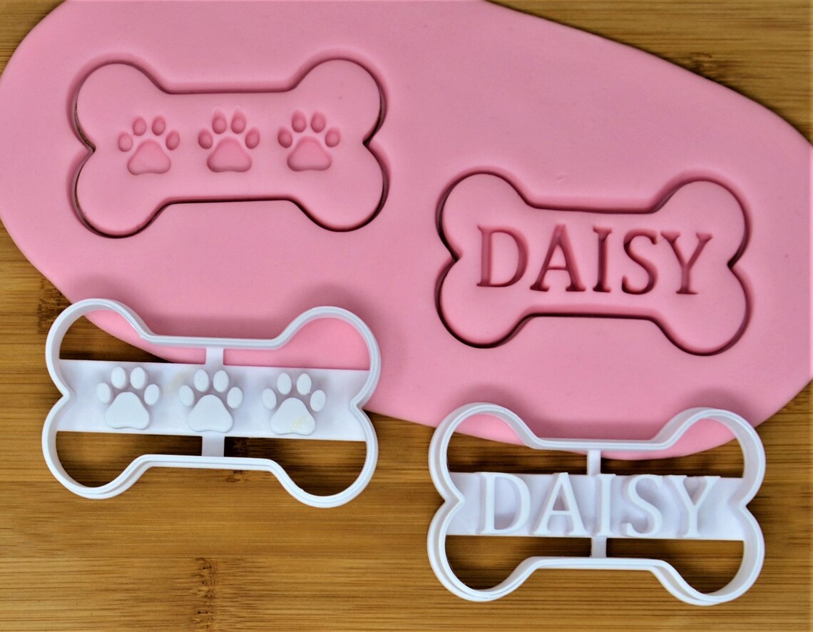 Personalised Dog Bone / Paw Cookie Cutter Etsy