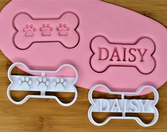 Personalised Dog Bone / Paw Cookie Cutter