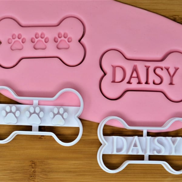 Personalised Dog Bone / Paw Cookie Cutter